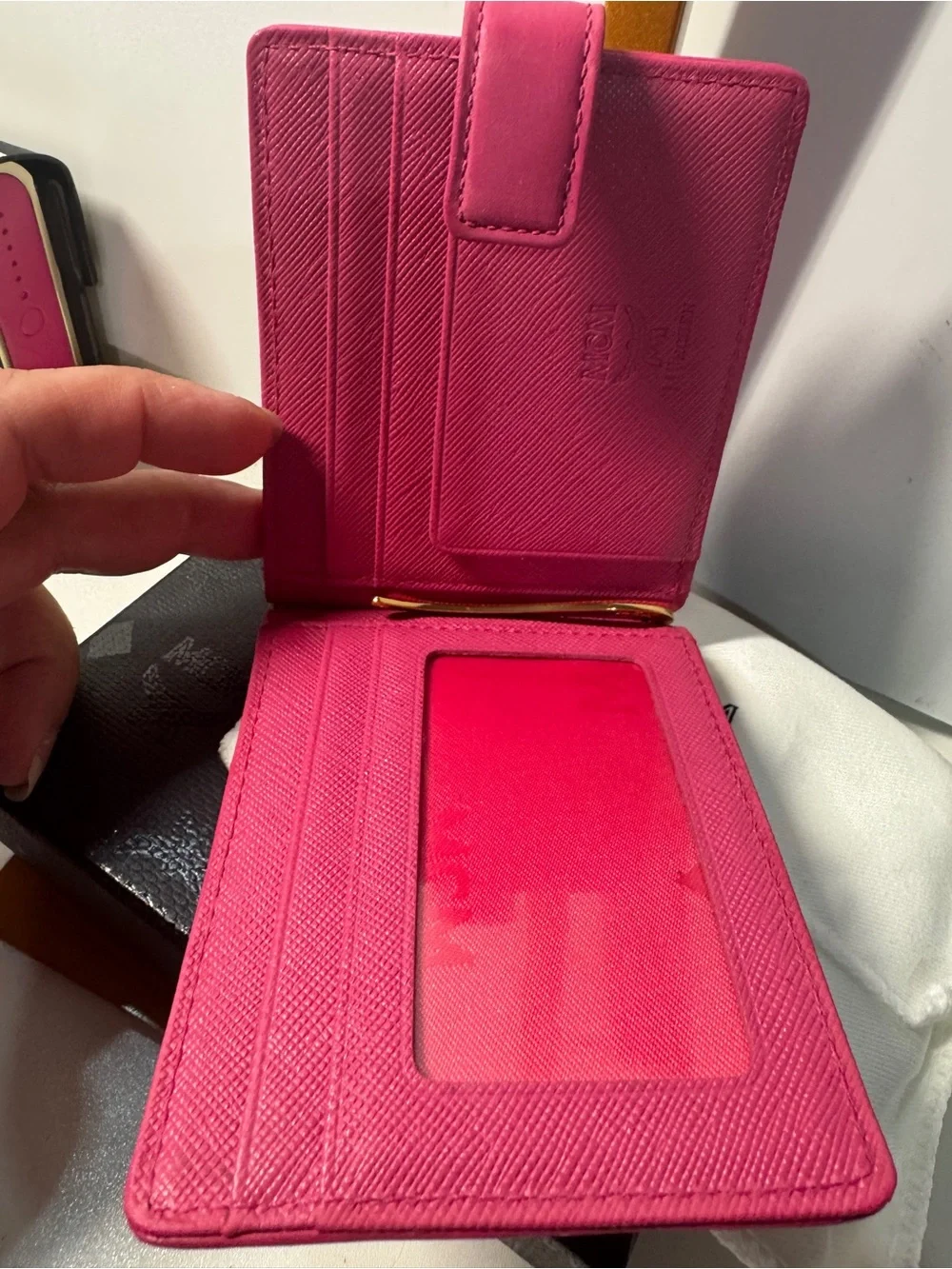 MCM compact leather